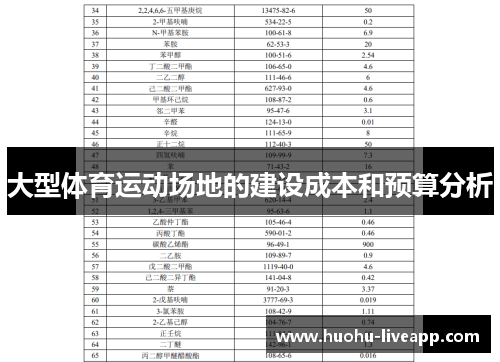 大型体育运动场地的建设成本和预算分析